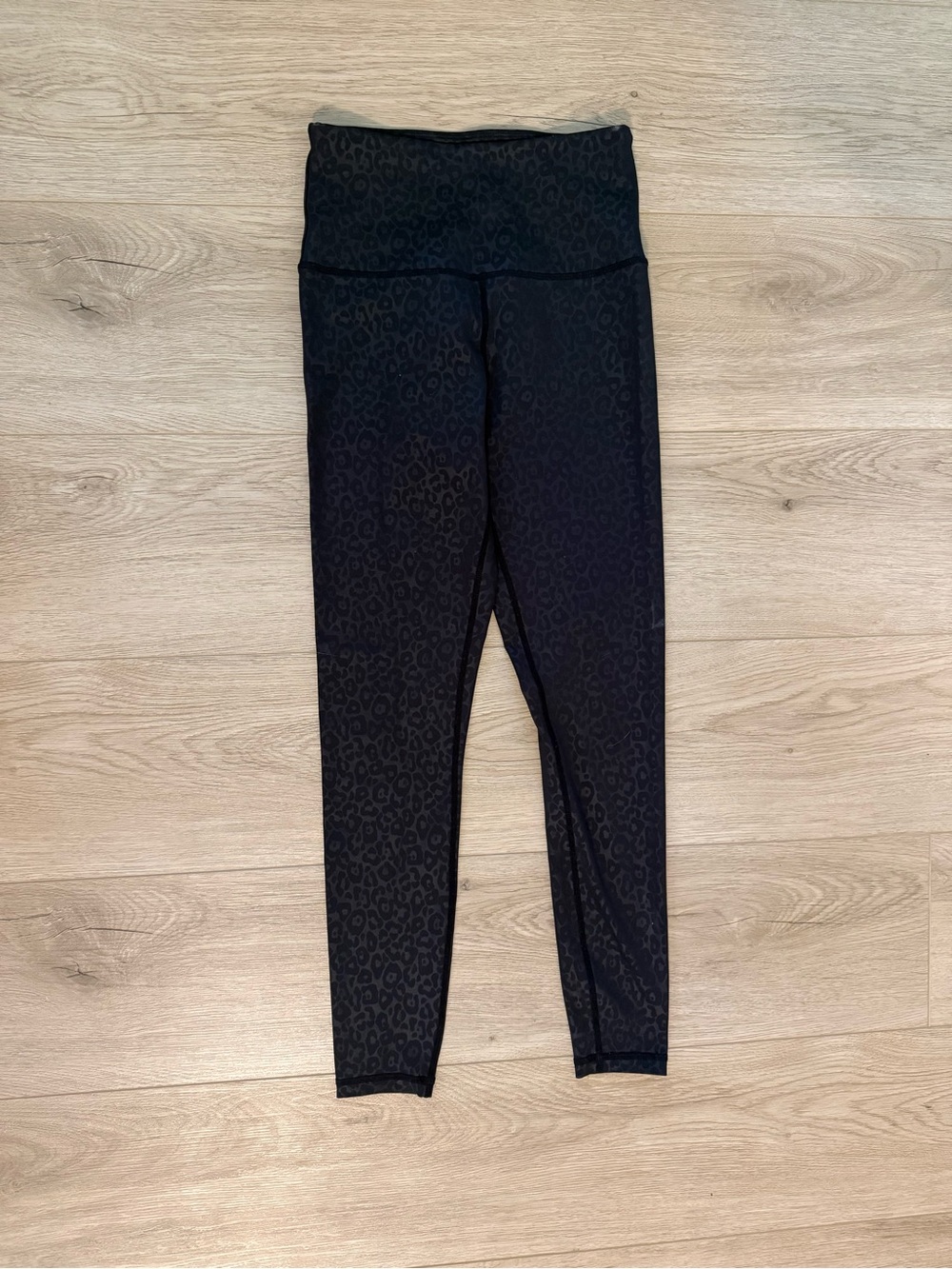 Black High-Waist Leopard Print Leggings
